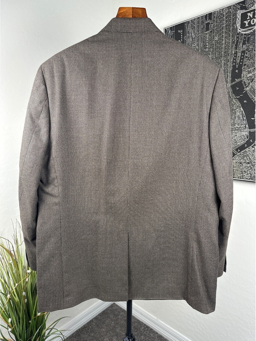 CHAPS Men's 44R Herringbone Blazer Sport Coat Brown Gray 2 Button Preppy Fall - Picture 3 of 9